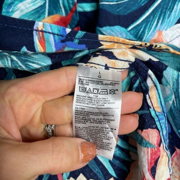 Old Navy Built-In Flex Tropical Hawaiian Shirt Large - Picture 5 of 5